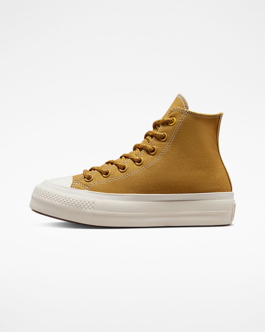 Zapatos Plataforma Converse Chuck Taylor All Star Lift Tonal Canvas Altas Mujer Naranjas Amarillo | PE 582047